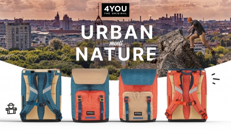 Saint Elmo’s richtet Traditionsmarke 4YOU neu aus - Die Rucksack-Designs 4 The Bees, 4 The Reefs, 4 The Streets und 4 The Adventure der neuen 4YOU-Kollektion bewerben die Steinmann Gruppe und Saint Elmo’s mit Motiven, die urbane Trends mit den Themen Natur und Nachhaltigkeit kombinieren – Foto: Saint Elmo’s